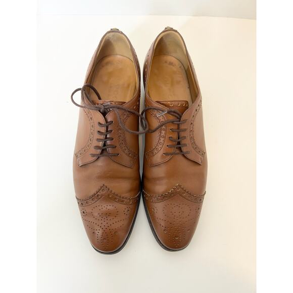 Gucci Brown Waxed Calfskin Reveille Amour Brogue Lace-Up Oxfords, Size 7 main image 8